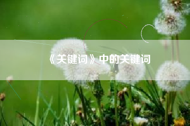 《关键词》中的关键词