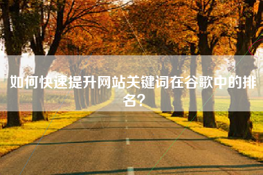 如何快速提升网站关键词在谷歌中的排名？