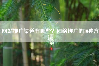 网站推广渠道有哪些?网络推广的10种方法 网站推广渠道有哪些?网络推广的10种方法