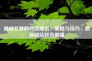揭秘互联网网站排名，策略与技巧，助你网站跃升巅峰