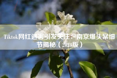 Tiktok网红遇害引发关注：南京爆头案细节揭秘（2024版）