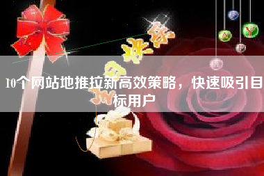 10个网站地推拉新高效策略，快速吸引目标用户