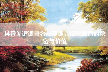 抖音关键词排名热度词，揭秘背后的秘密与价值
