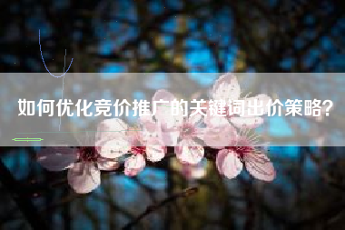 如何优化竞价推广的关键词出价策略？