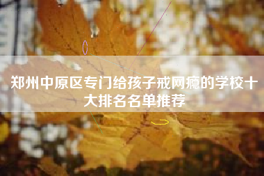 郑州中原区专门给孩子戒网瘾的学校十大排名名单推荐