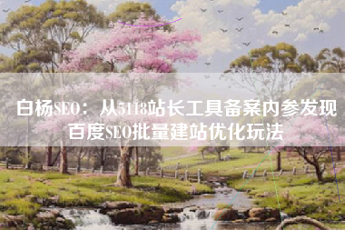 白杨SEO：从5118站长工具备案内参发现百度SEO批量建站优化玩法