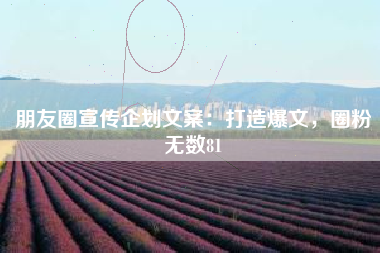 朋友圈宣传企划文案：打造爆文，圈粉无数81