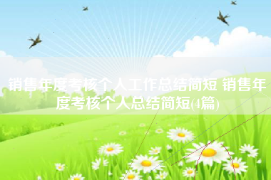 销售年度考核个人工作总结简短 销售年度考核个人总结简短(4篇)