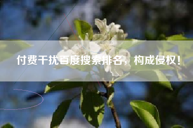 付费干扰百度搜索排名，构成侵权！