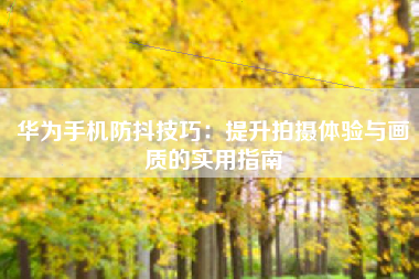 华为手机防抖技巧：提升拍摄体验与画质的实用指南