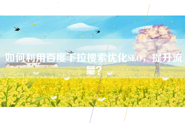 如何利用百度下拉搜索优化SEO，提升流量？
