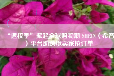 “返校季”掀起全球购物潮 SHEIN（希音）平台助跨境卖家抢订单