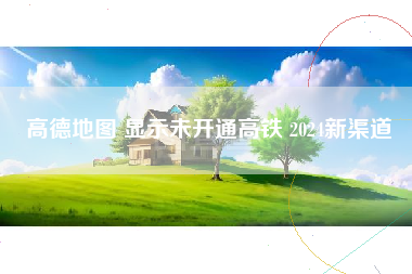 高德地图 显示未开通高铁 2024新渠道