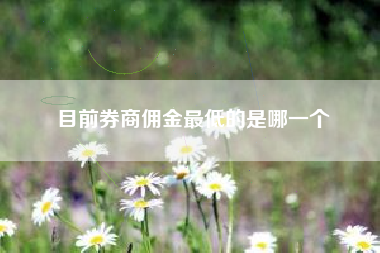 目前券商佣金最低的是哪一个