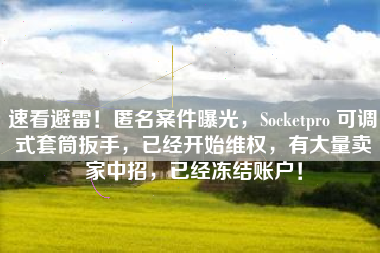 速看避雷！匿名案件曝光，Socketpro 可调式套筒扳手，已经开始维权，有大量卖家中招，已经冻结账户！