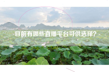 目前有哪些直播平台可供选择？