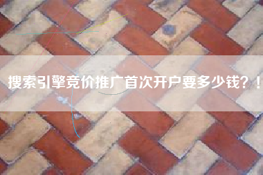搜索引擎竞价推广首次开户要多少钱？！