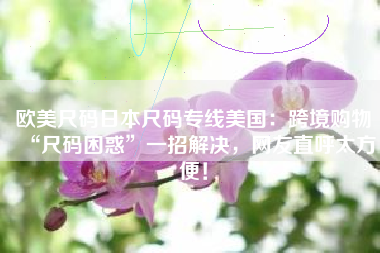 欧美尺码日本尺码专线美国：跨境购物“尺码困惑”一招解决，网友直呼太方便！