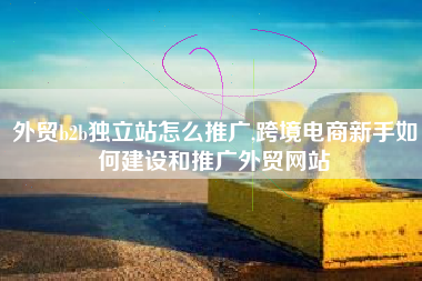 外贸b2b独立站怎么推广,跨境电商新手如何建设和推广外贸网站