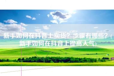 新手如何在抖音上卖货？步骤有哪些？(新手如何在抖音上提高人气)