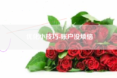 优化小技巧-账户没烦恼