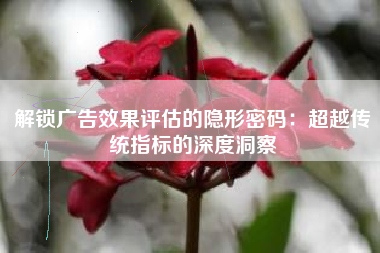 解锁广告效果评估的隐形密码：超越传统指标的深度洞察