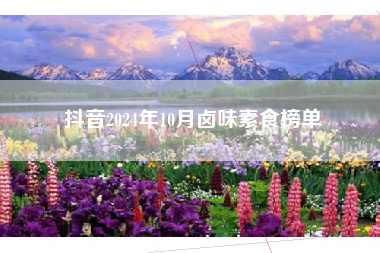 抖音2024年10月卤味素食榜单
