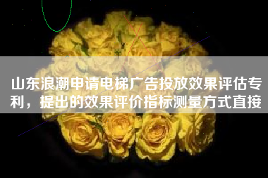 山东浪潮申请电梯广告投放效果评估专利，提出的效果评价指标测量方式直接