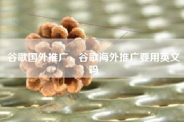 谷歌国外推广，谷歌海外推广要用英文吗