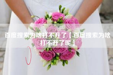 百度搜索为啥打不开了【百度搜索为啥打不开了呢】