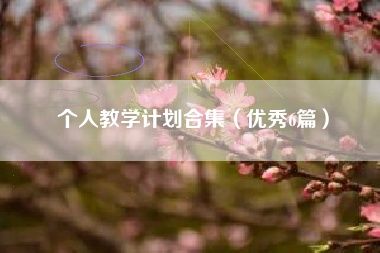 个人教学计划合集（优秀6篇）