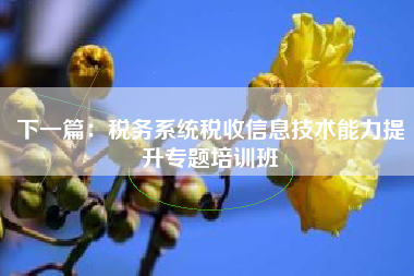 下一篇：税务系统税收信息技术能力提升专题培训班