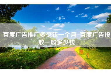 百度广告推广多少钱一个月_百度广告投放一般多少钱