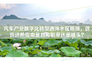 汽车产业数字化转型遇深水区瓶颈，这份进阶指南是救命稻草还是噱头？
