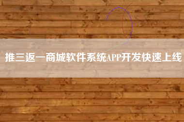 推三返一商城软件系统APP开发快速上线 推三返一商城软件系统APP开发快速上线