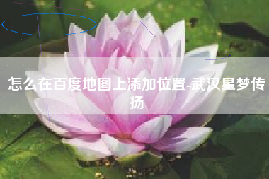 怎么在百度地图上添加位置-武汉星梦传扬