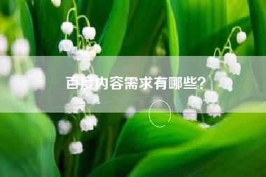 百度内容需求有哪些？