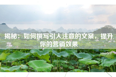 揭秘：如何撰写引人注意的文案，提升你的营销效果