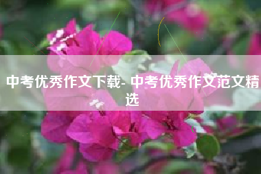 中考优秀作文下载- 中考优秀作文范文精选