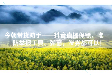今朝带货助手——抖音直播保镖，唯一防举报工具。弹窗，发券都可以！