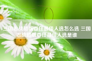 三国志战略版委任最佳人选怎么选 三国志战略版委任最佳人选是谁