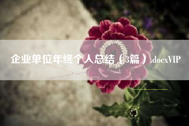 企业单位年终个人总结（3篇）.docxVIP