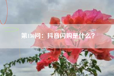 第130问：抖音闪购是什么？