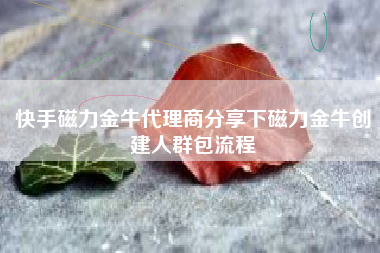快手磁力金牛代理商分享下磁力金牛创建人群包流程