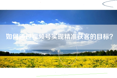 如何通过视频号实现精准获客的目标？
