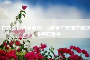 广告营销行业专题:AI整合广告底层数据,供需双受益 广告营销行业专题:AI整合广告底层数据,供需双受益