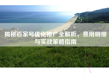 揭秘百家号优化推广全解析，费用明细与实战策略指南