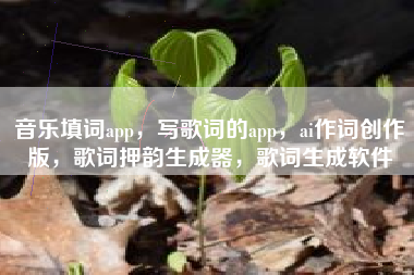 音乐填词app，写歌词的app，ai作词创作版，歌词押韵生成器，歌词生成软件