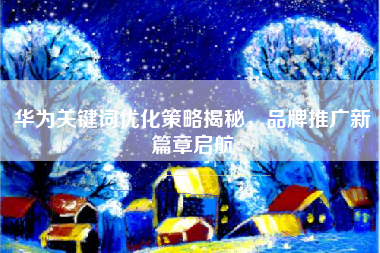 华为关键词优化策略揭秘，品牌推广新篇章启航