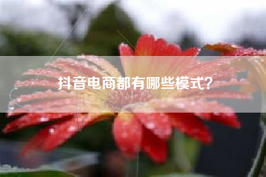 抖音电商都有哪些模式？